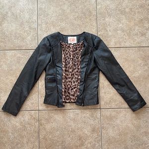GB Black Leather Jacket